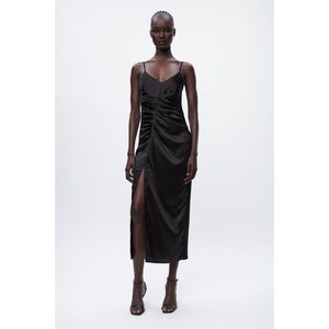 Zara Gathered Slip Dress